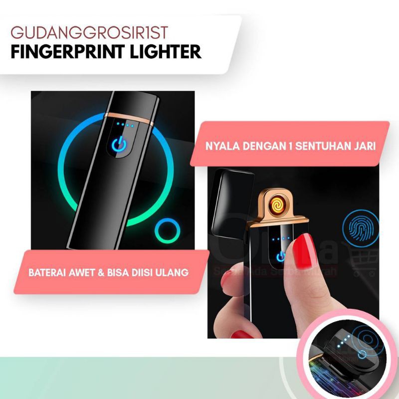 Korek Api Elektrik Fingerprint Usb Cas