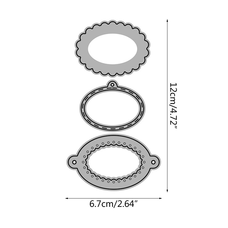 Cetakan Stensil Cutting Dies Motif Oval Untuk Scrapbook / Craft DIY