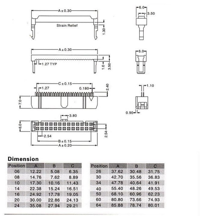 Socket IDC 2.54mm Connector soket 2x10 20p 20pin Female cable amphenol