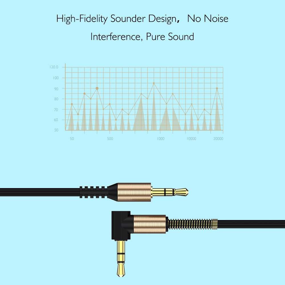 Kabel Audio AUX 3.5mm Spring L Jack 1.5m KN 04 Cable Penghubung Musik Speaker Kualitas Suara Jernih