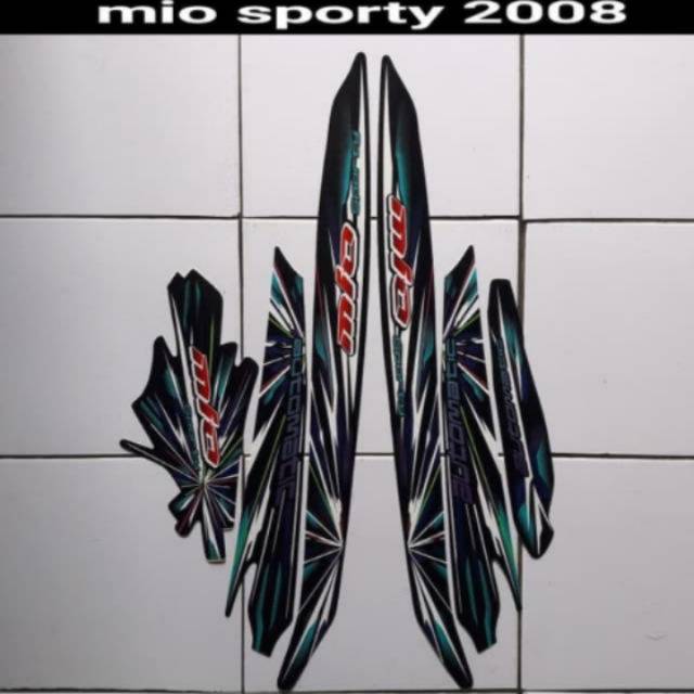 Stiker, striping list body motor mio sporty 2008 full hitam