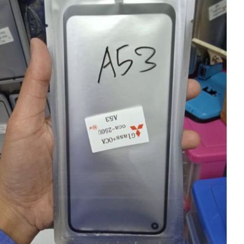 Touchscren kaca depan kaca lcd glas+oca oppo A53