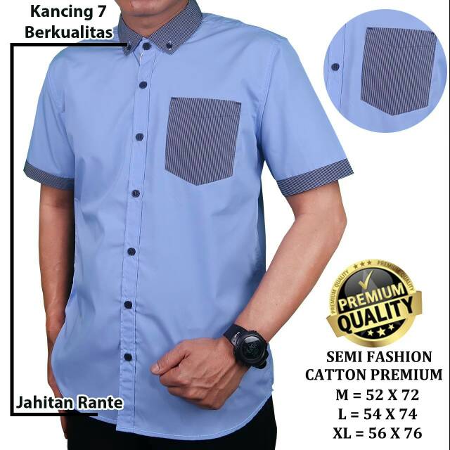 kameja semi fashion kameja pendek pria