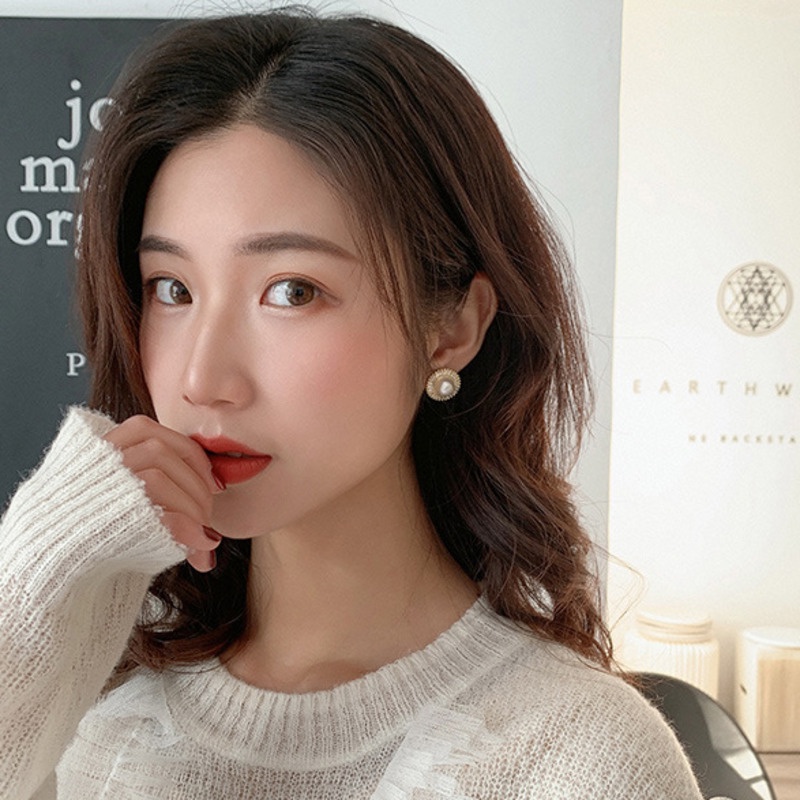 Anting Tusuk Gantung Desain Bunga Gaya Korea Untuk Wanita