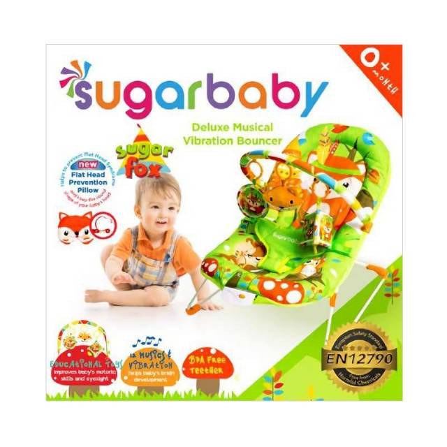 Sugar Baby Bouncer 1 Recline Deluxe Musical Vibration
