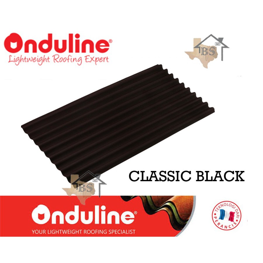 ATAP BITUMEN ONDULINE CLASSIC BLACK (95CM X 2M) ATAP ASPAL RINGAN