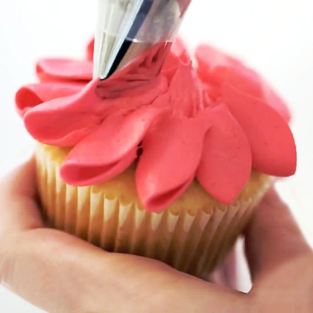 R-FLOWER 3pcs Nozzle Kelopak Mawar Bakery Pastry Membuat Cetakan Kue Cupcake Stainless Steel