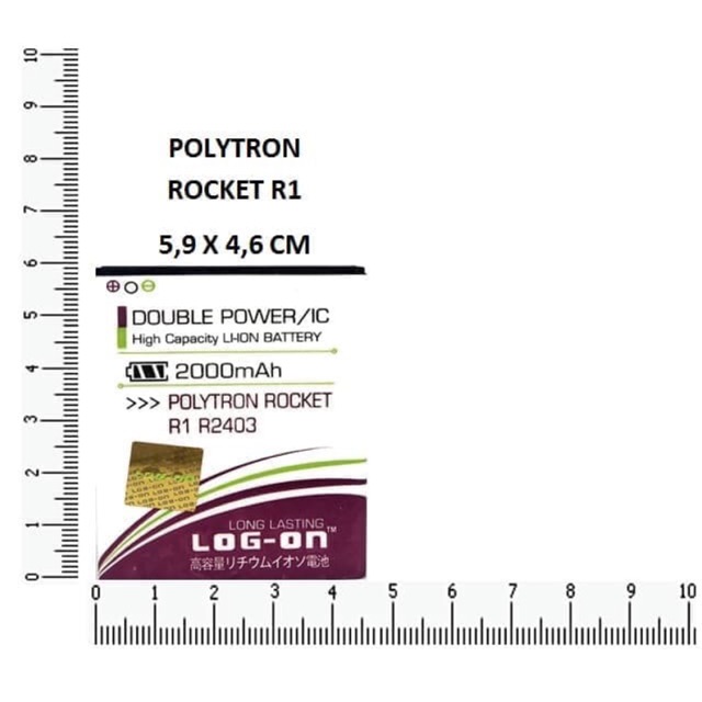 BATERAI POLYTRON ROCKET R1 - R2403 - PL-5M4 - LOG ON DOUBLE POWER BATRE