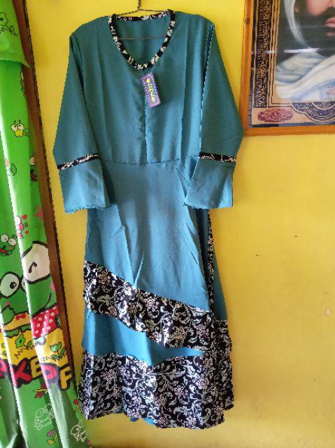 Baju Batik Couple Gamis Dilan Batik Bilda Modern Set Anak Muslim
