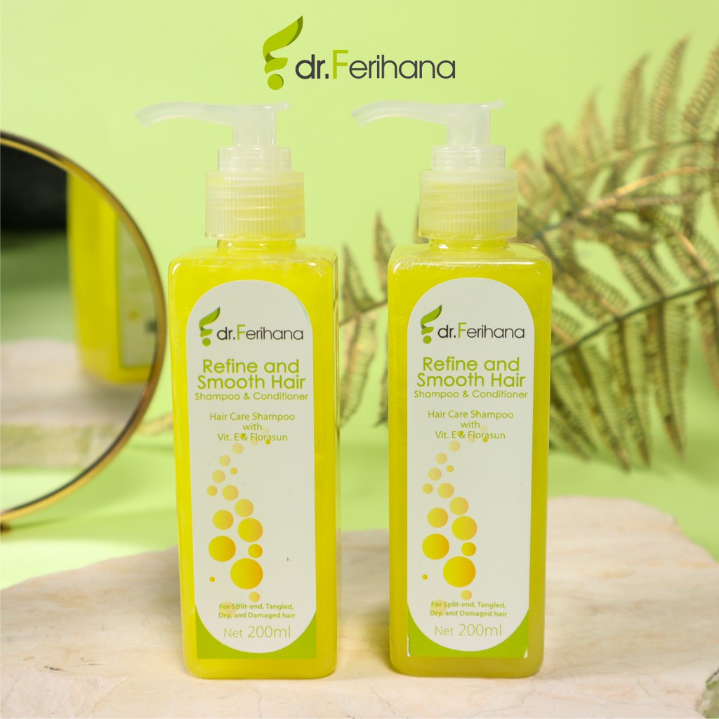 Dr. Ferihana Shampoo Refine &amp; Smooth Perawatan Rambut Rusak Karena Proses Kimia, Rontok, Kering &amp; Bercabang Mudah Diatur Lembut Hair Care Original BPOM