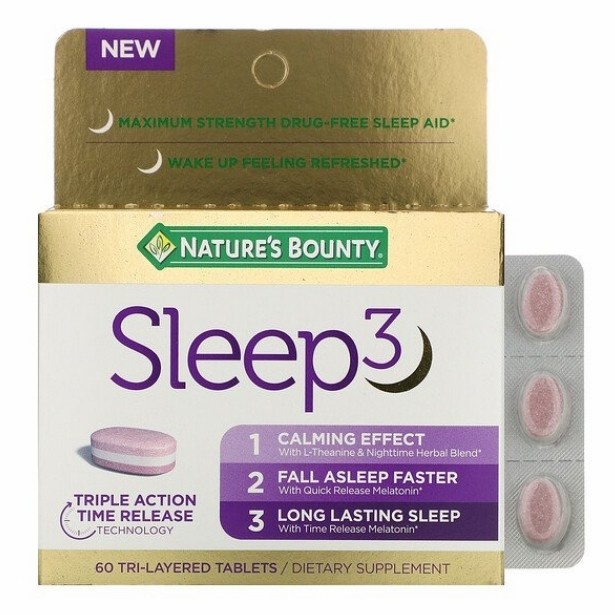 Nature's Bounty Sleep 3 Maximum Strength Sleep 60 Tablets - Melatonin