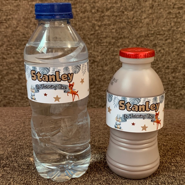 

Label Air Mineral / Label Aqua 330 ml / Printable Ulang Tahun Bambi Disney