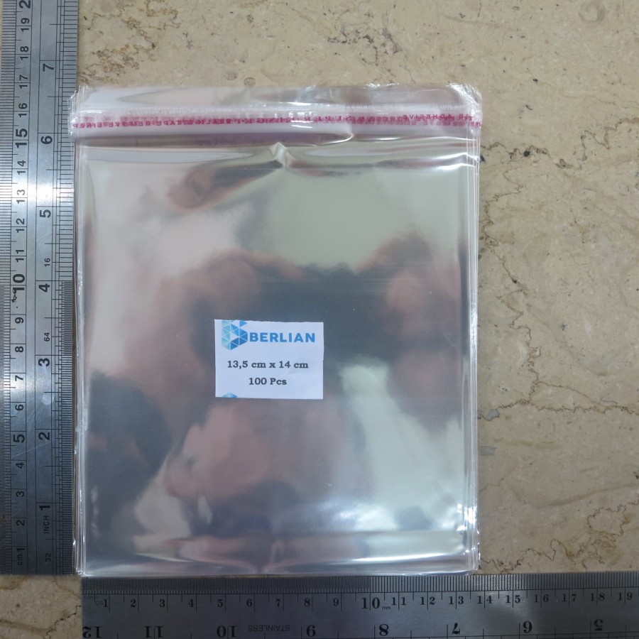 Plastik 13,5X14 cm Plastik Opp Seal Plastik Opp Lem Plastik Opp Bening Tebal 18 Micron