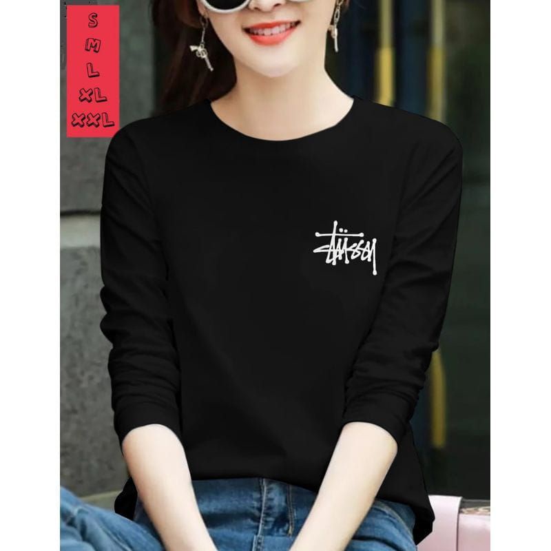 baju lengan panjang wanita tussy kaos distro keren unggulan / kaos trendy / kaos terlaris / kaos kekinian