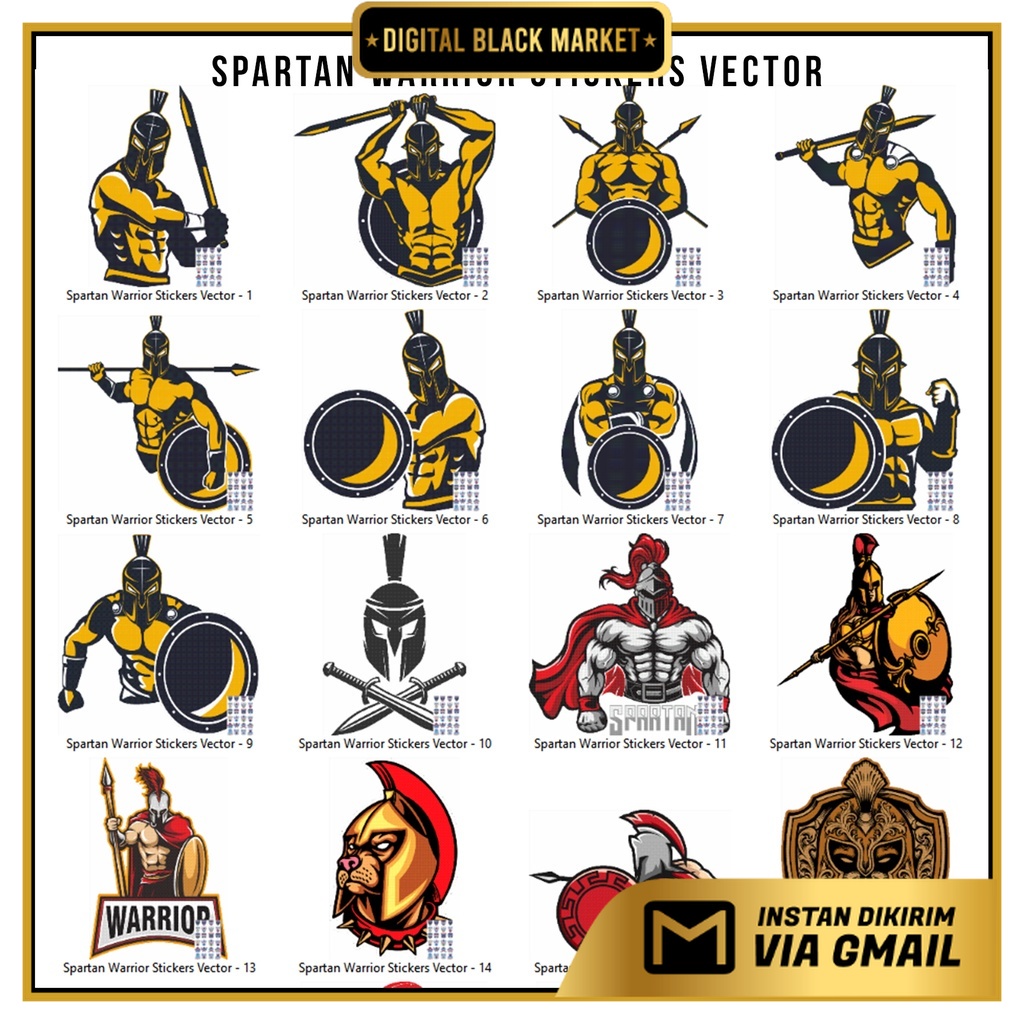 Spartan Warrior Stickers Vector - Coreldraw
