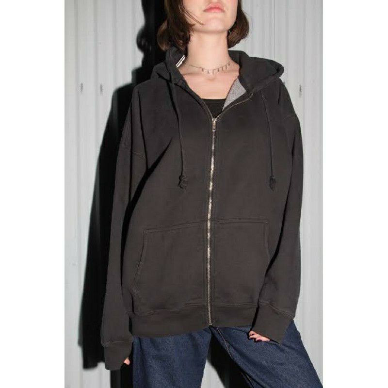 Stiego-Carla Hoodie Dupe Jaket /Ziper jaket /Jaket hoodie-Hitam