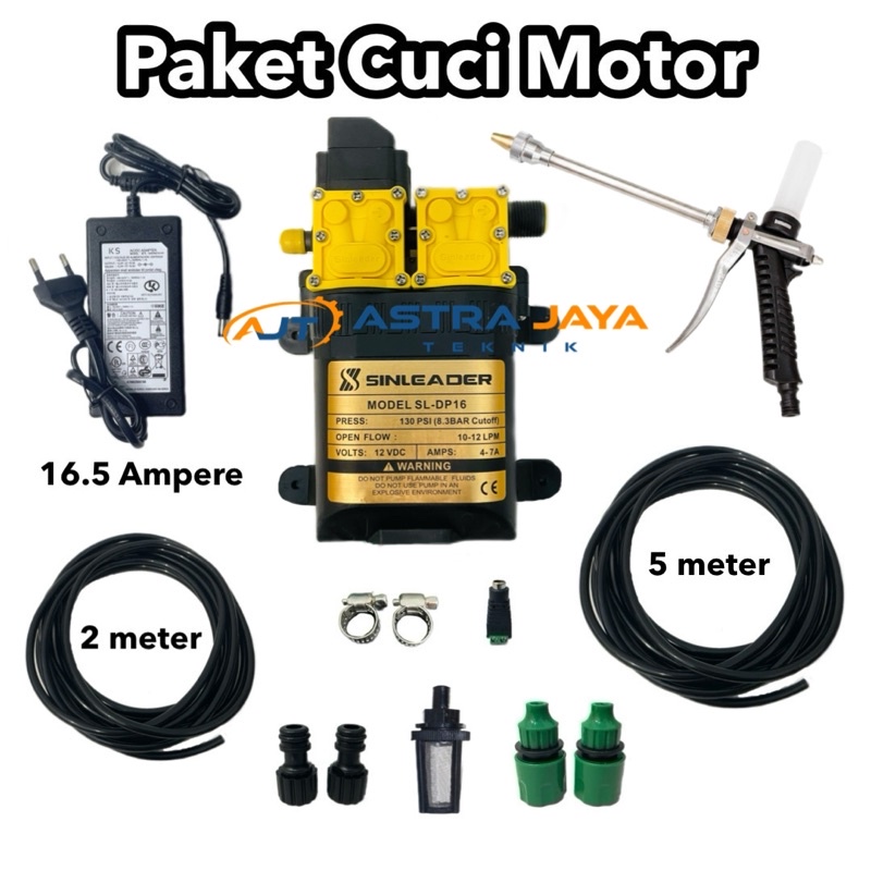 SINLEADER Paket Cuci Steam Motor Dobel Pompa 130 PSI / Pompa Dc 12v Dual Pump Sinleader 16.5A High p