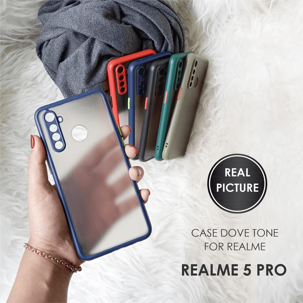 CASE HP REALME 5 PRO SOFTCASE DOVE MATTE PLUS PELINDUNG CAMERA