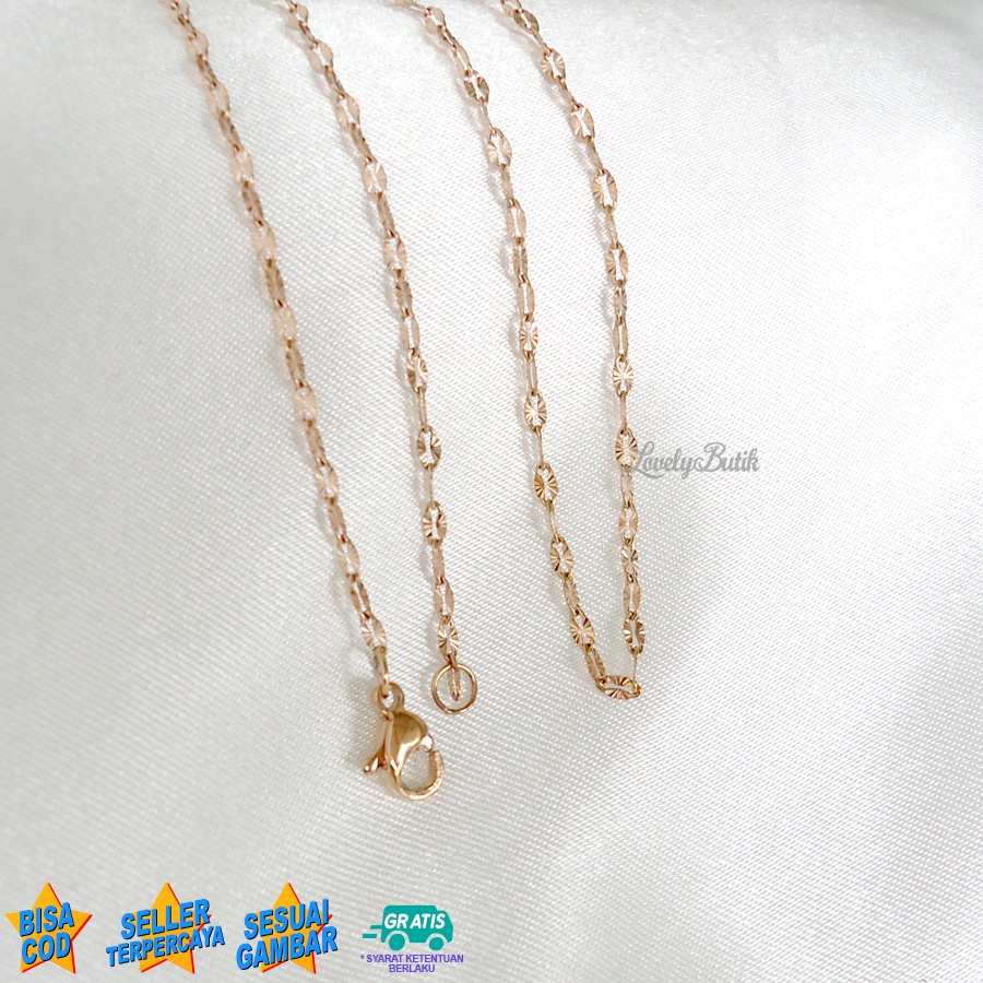 Lovelybutik  Kalung Titanium Rantai Kalung Wanita Titanium Model Terbaru Rantai Pecah Kopi Panjang Rantai 45 Cm