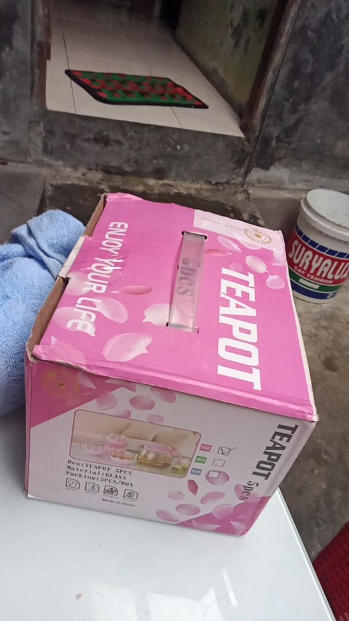 Tea Pot Set 5 In 1 / Teko Dan Gelas Kaca Set  / Teko Teh Set 5 In 1