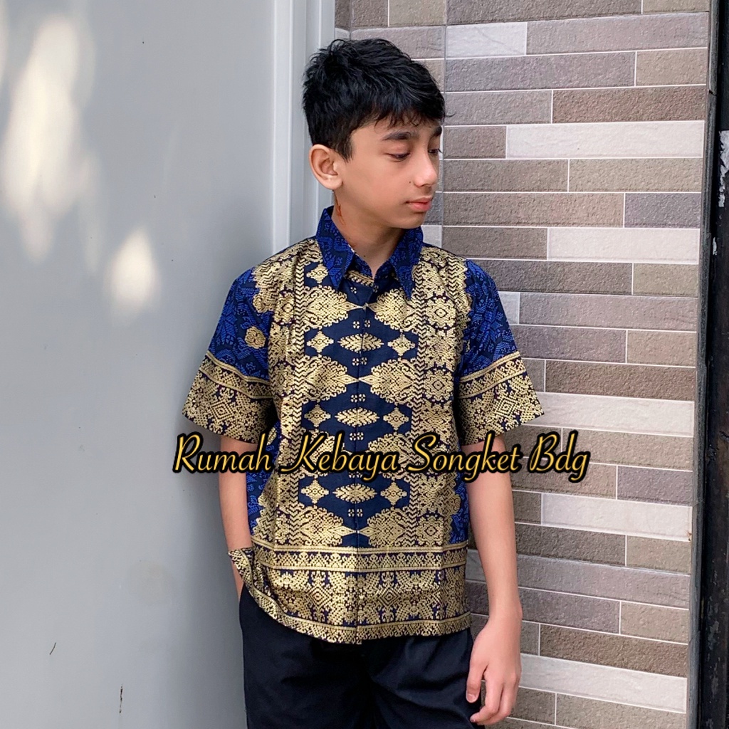 KEMEJA ANAK MOTIF SONGKET PALEMBANG/COUPLE DIANDRA PEPLUM SONGKET/BATIK JUPRI/KEMEJA SONGKET RUMAH KEBAYA BANDUNG RUMAH SONGKET BANDUNG