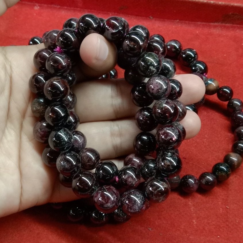 Gelang Batu Akik Asli Garnet