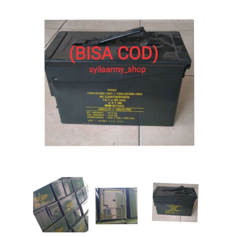 bok besi/kotak bekas peluru/box serba guna/bekas peluru Pindad/kotak tulkit.