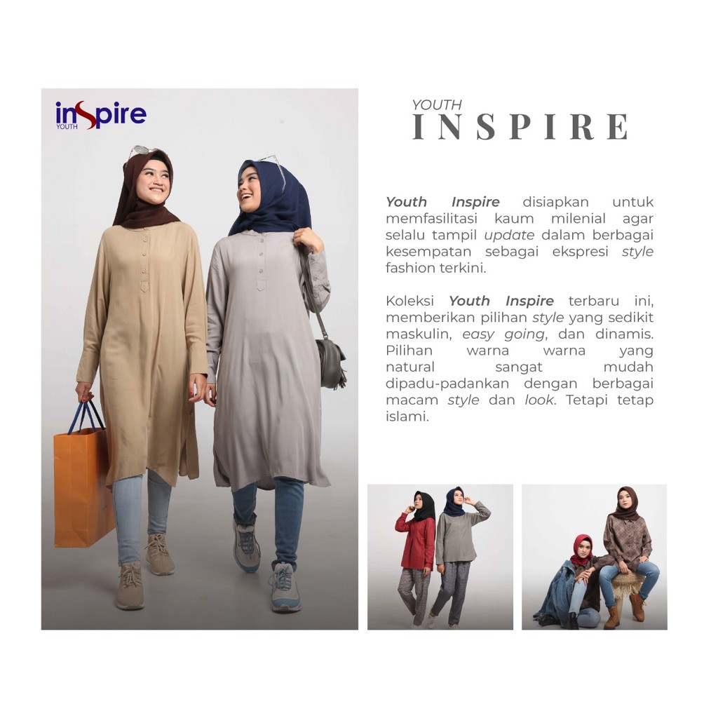 INSPIRE TUNIK ITU 05 BAHAN KATUN POLOS FASHION MUSLIMAH ATASAN BAJU WANITA TRENDY KEREN