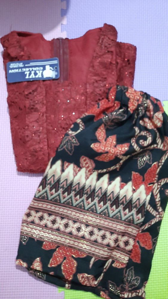 Kebaya Anak Modern Brukat Brokat Caca Set Setelan Kids Rok Batik Dm