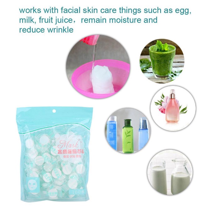 Compressed Facial Mask / Masker Wajah DIY Per Pcs / Paper Sheet Facemask / Masker Kertas Tisu Wajah Bentuk Tablet