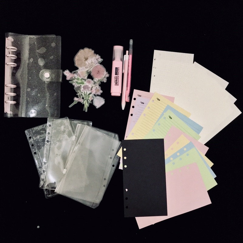 

BUNDLING MURAH Binder Glitter PINK PVC Jelly Cover Case/Binder A6 Sidoarjo/Binder Glitter/ Binder Keuangan