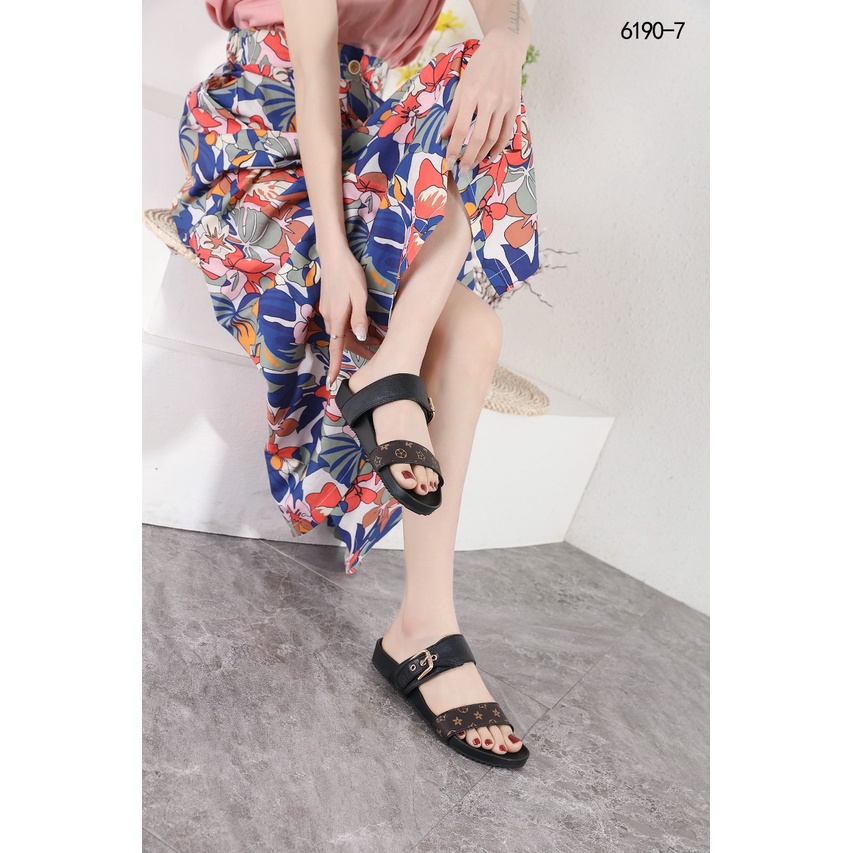 Buckle Flat Sandals Double  Strap #6190-7