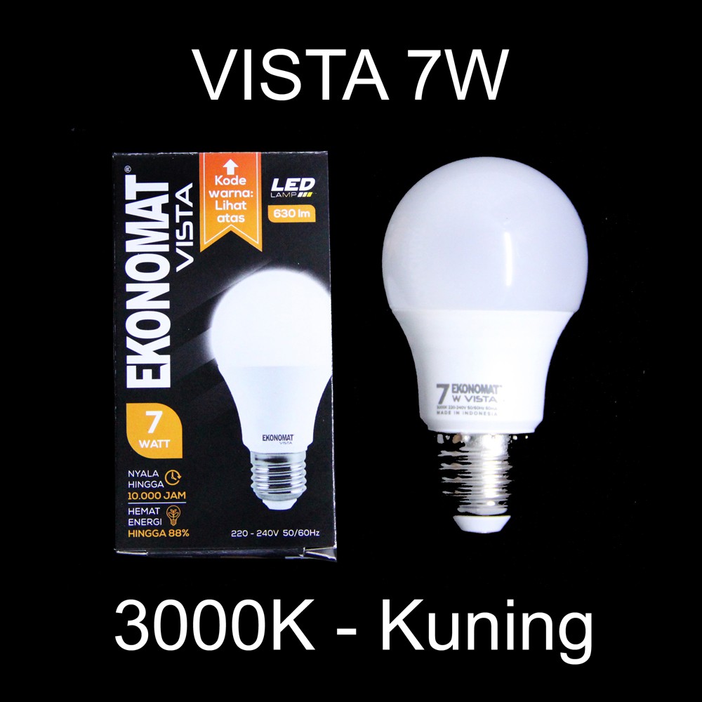 Lampu Bulb Ekonomat VISTA 7 Watt 7W 7Watt Bulb 3000K Kuning