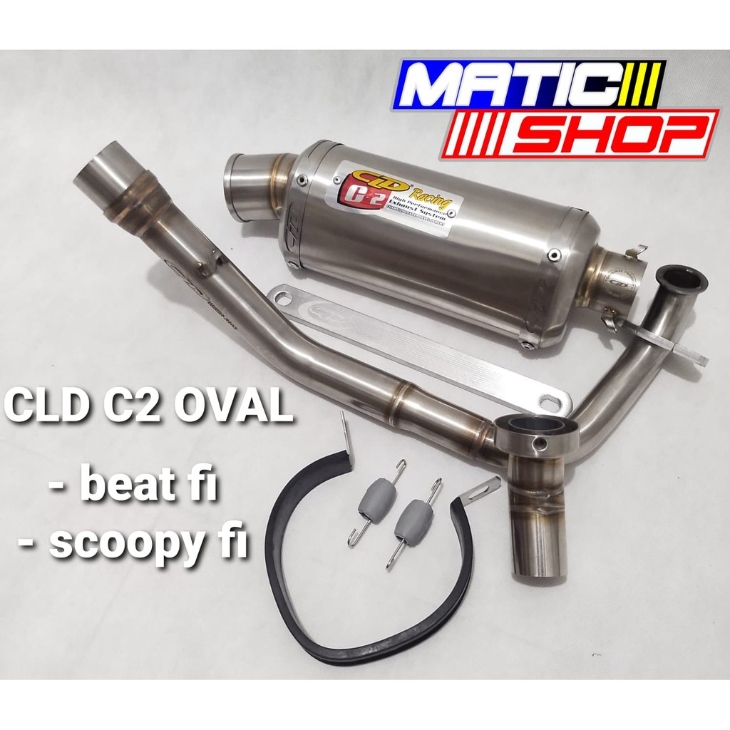 KNALPOT CLD C2 OVAL BULAT LEHER SAMPING BEAT SCOOPY
