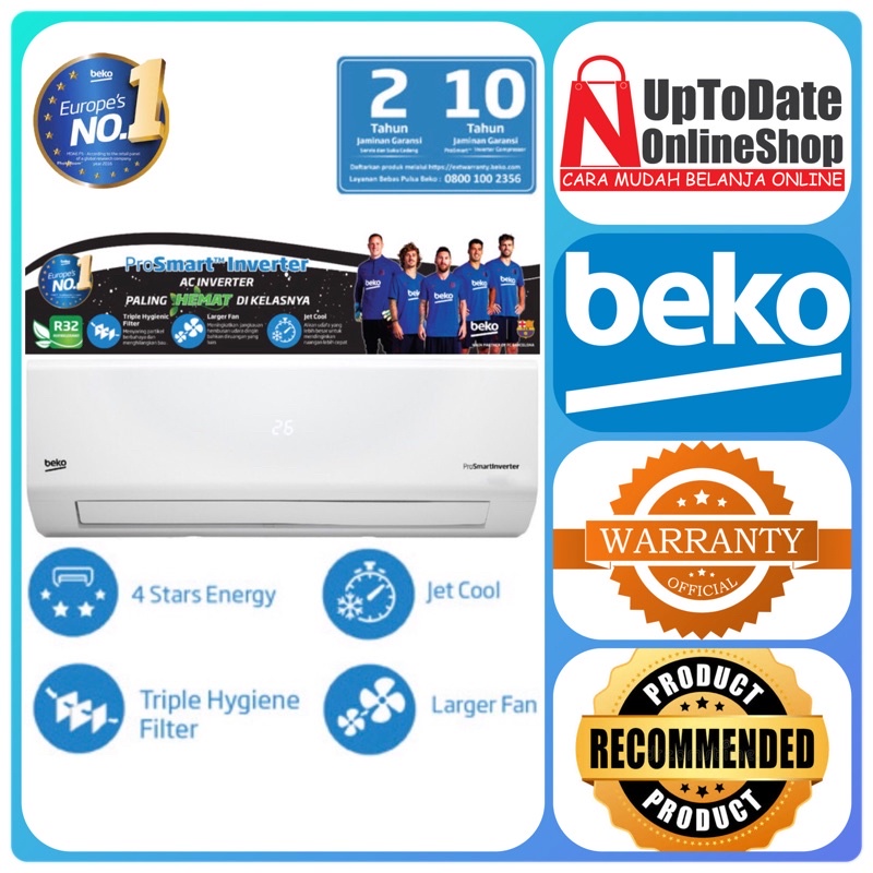 AC BEKO PRO SMART INVERTER 1 PK BSVOG-090 BSVOG091 R32 SUPER JET COOLING SUPER GOLD GUARD BEKO AC IN