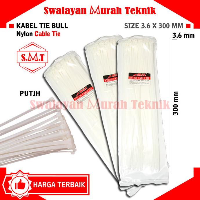 

paling diminati] BULL Kabel tis/ cable tie/ pengikat kabel 300mmx3.6mm isi 100