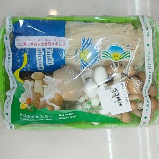 

cusss order] yongjia assorted mushroom / jamur mix pack 400 gr import china