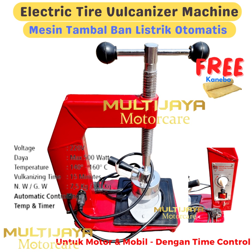 Mesin Tambal Ban Listrik Otomatis - Alat Tambal Ban Elektrik Motor Mobil Electric Tire Vulcanizer Machine