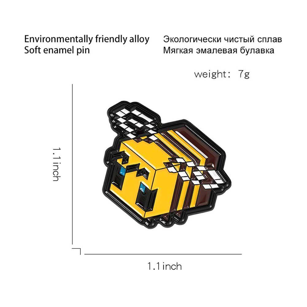 Lanfy Pixel Lebah Bros Lucu Kerah Bros Aksesoris Perhiasan Lebah Kuning Duniaku Lencana Pin Enamel Pin