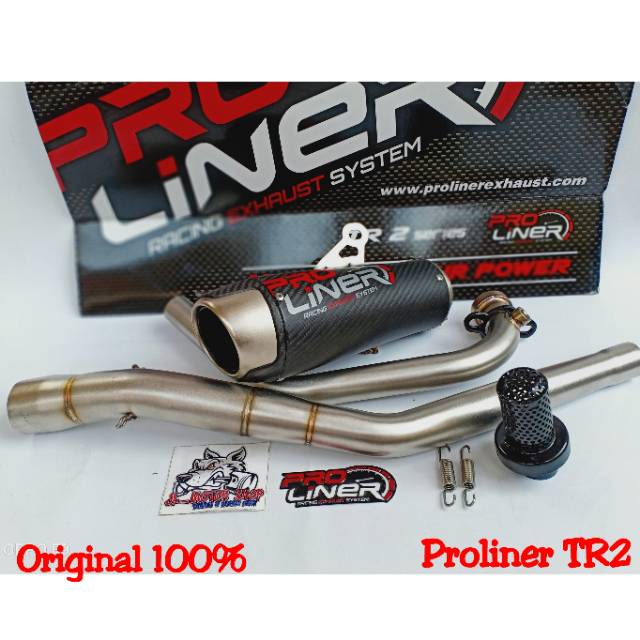 Knalpot PRO Liner Proliner TR2 TR-2 Short Carbon New Sonic Supra GTR 150 Vixion R 155 R15 V3 MT15 R1