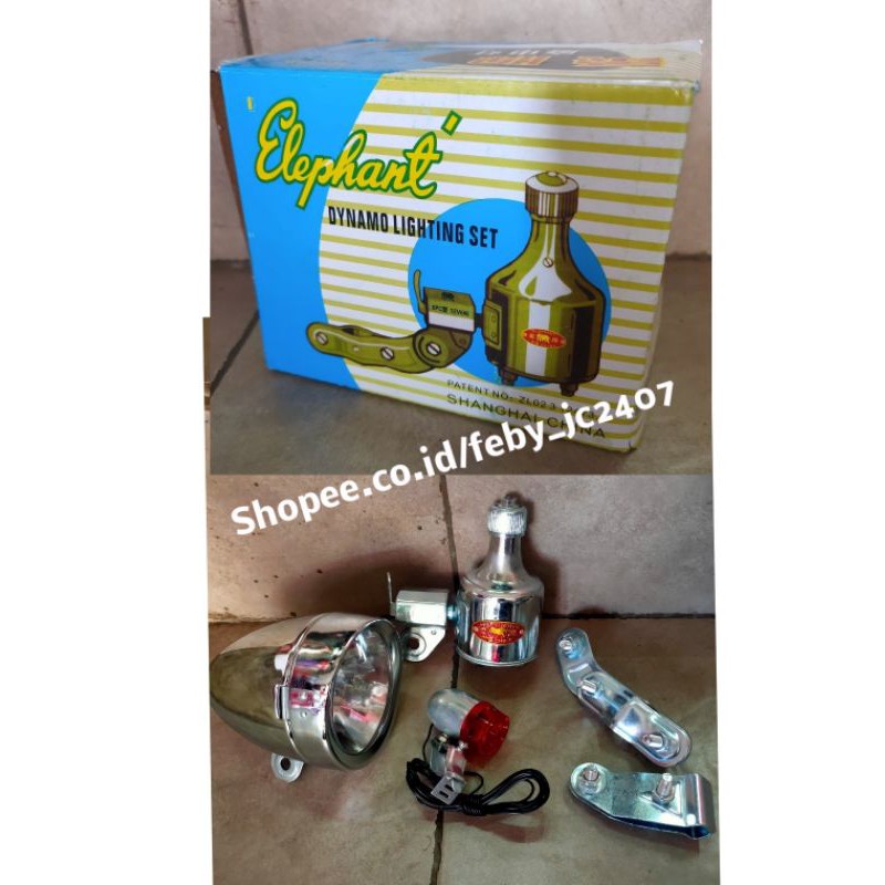 Lampu Dinamo Sepeda Onthel Ontel Sepeda Tua lampu Set Elephant