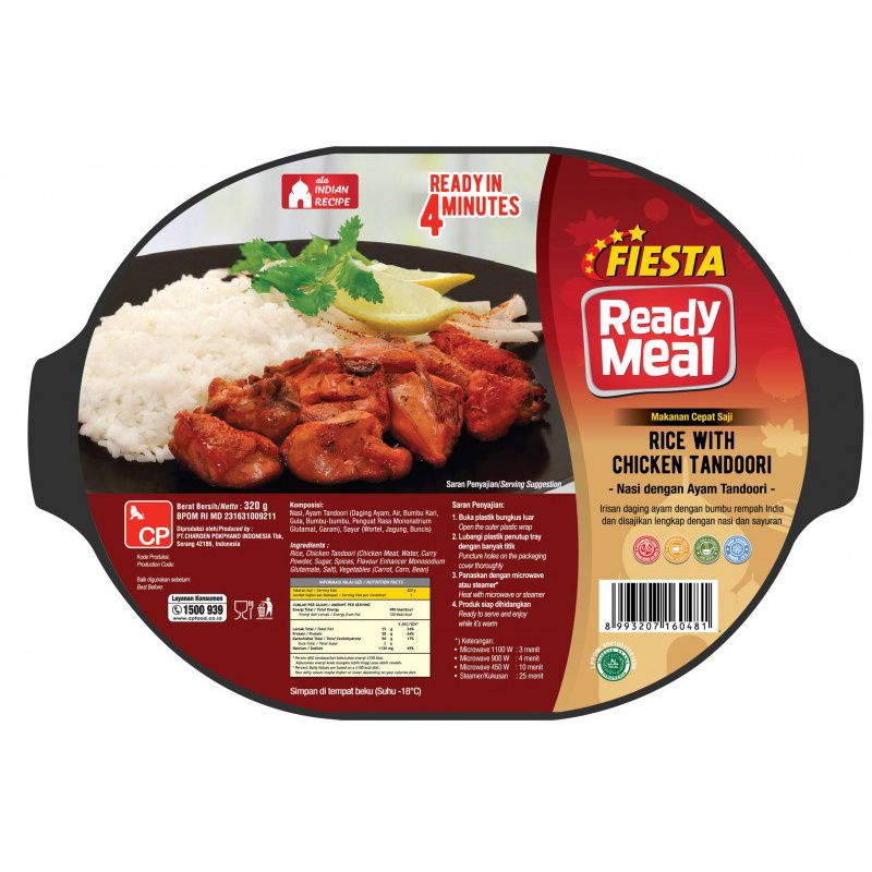 

Fiesta Ready Meal Rice with Chicken Tandoori 320gr / Nasi Ayam Tandori