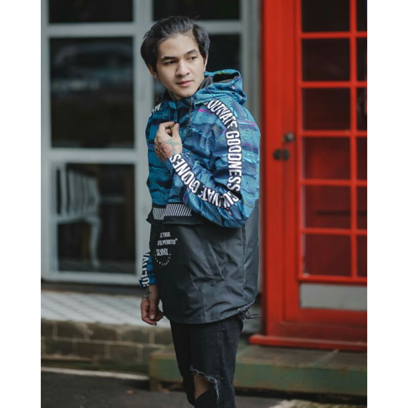 Jaket Cougle Fullprint Salviohexia Jaket Parasut Jaket Pria Jaket Outdoor Slvhx