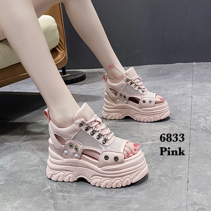 SANDAL WEDGES WANITA  FASHION KOREA 6833