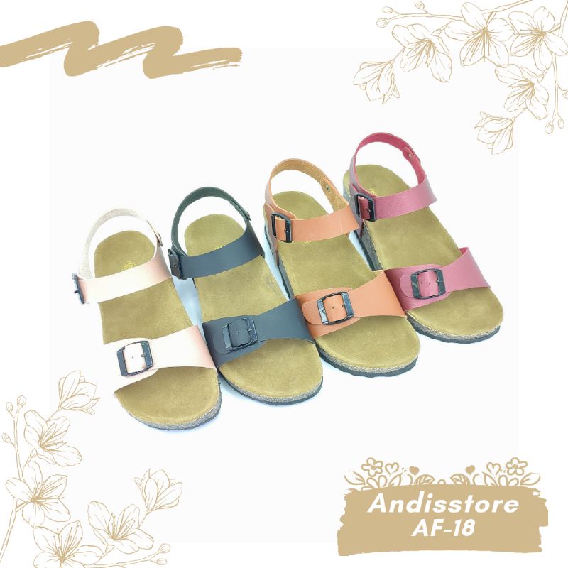 Sandal Birken Wanita Sendal Selop Motif Andis AF18