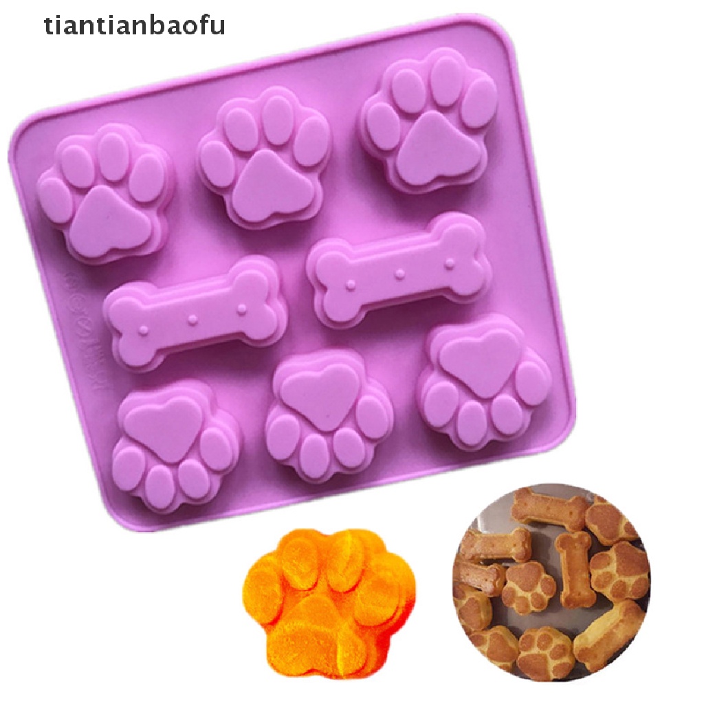 [tiantianbaofu] Silicone Baking Mold Dog Bone Dog Footprint Cake Mold Food Grade Baking Mould Boutique