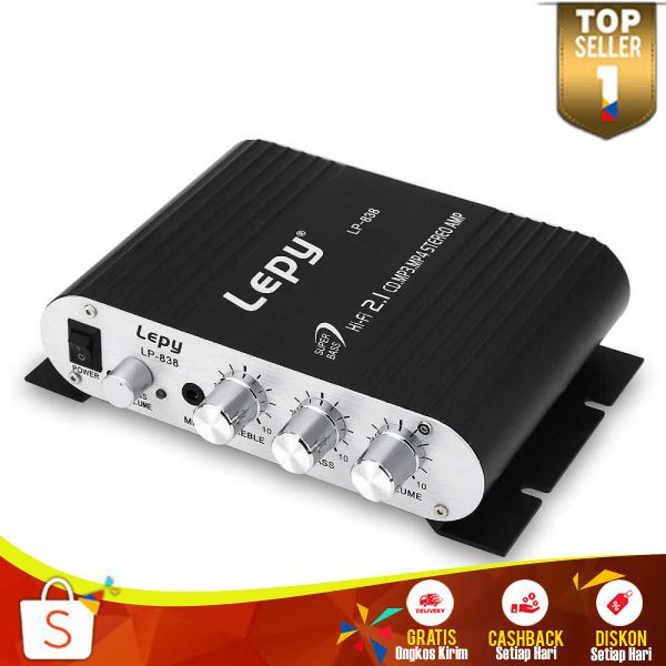 Audio Amplifier Suara Jernih Lepy HiFi Stereo Amplifier Treble Bass Booster Berkualitas Mudah Dibawa