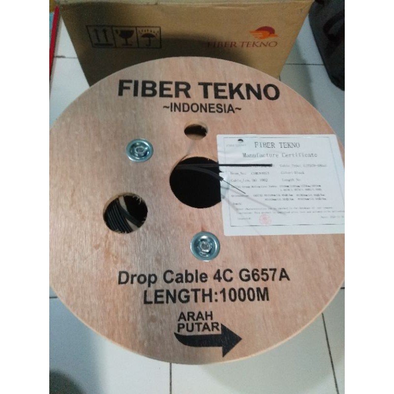 Kabel Dropcore Fiber Tekno/Dropwire 4 Core 3 Seling 1Roll/1000 METER FIBER TEKNO -001