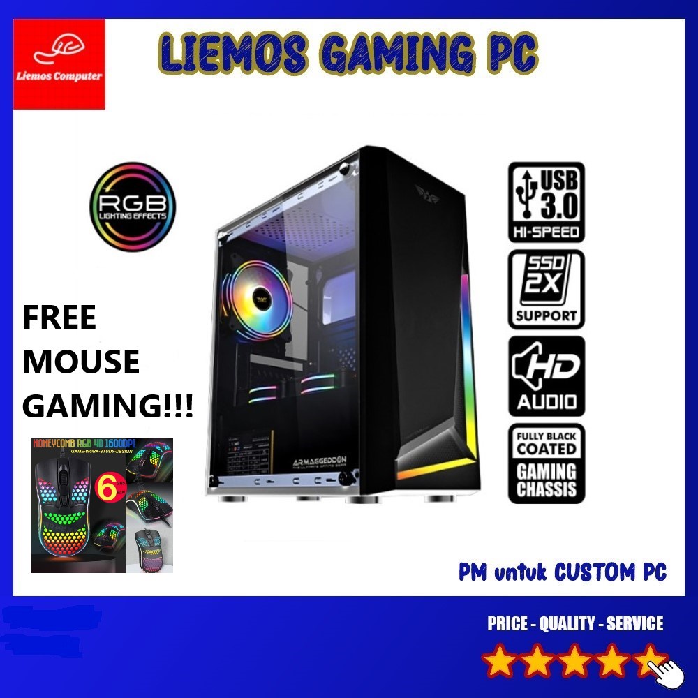 Pc Komputer Gaming Editing AMD Ryzen 3 4100 / Ryzen 5 4500 RX 6500 XT 4GB DDR6