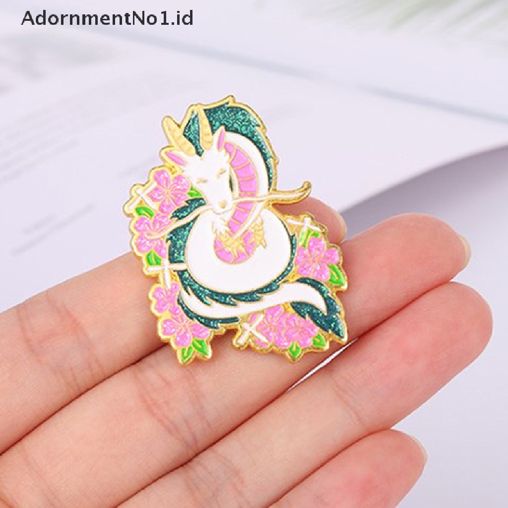 (AdornmentNo1) Bros / Pin Fashion Gaya Jepang Motif Naga Putih Bahan Metal Untuk Aksesoris Wanita (ID)